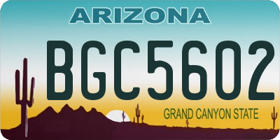 AZ license plate BGC5602