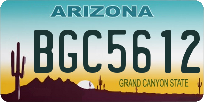 AZ license plate BGC5612