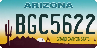 AZ license plate BGC5622