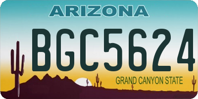 AZ license plate BGC5624