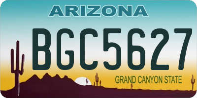 AZ license plate BGC5627