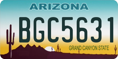 AZ license plate BGC5631