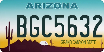 AZ license plate BGC5632