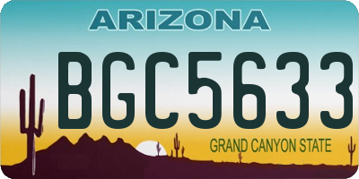 AZ license plate BGC5633
