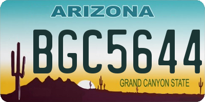 AZ license plate BGC5644