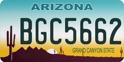 AZ license plate BGC5662