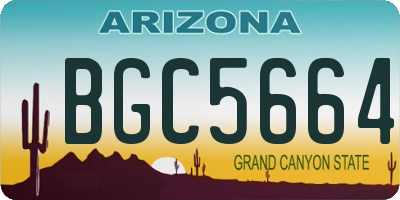 AZ license plate BGC5664