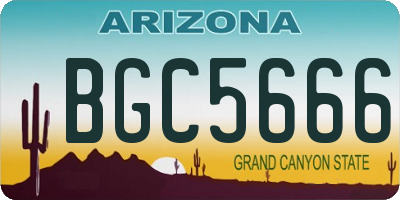 AZ license plate BGC5666