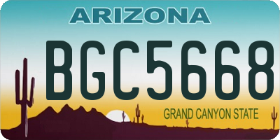 AZ license plate BGC5668
