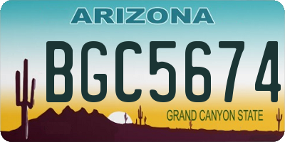 AZ license plate BGC5674