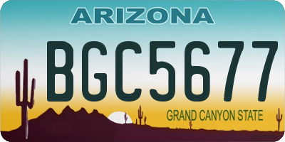 AZ license plate BGC5677