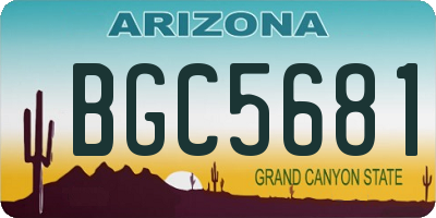 AZ license plate BGC5681