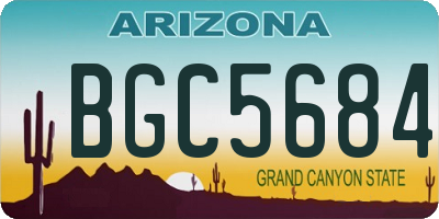 AZ license plate BGC5684