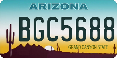 AZ license plate BGC5688