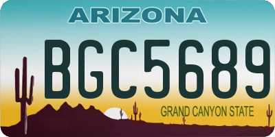 AZ license plate BGC5689