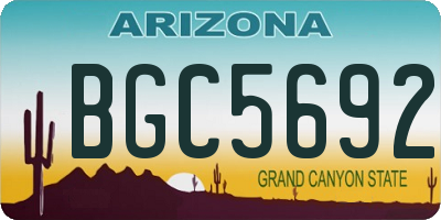 AZ license plate BGC5692