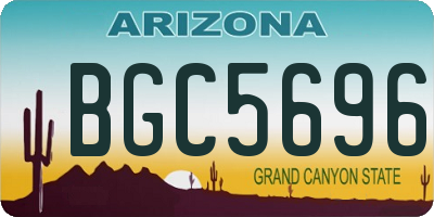 AZ license plate BGC5696