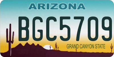 AZ license plate BGC5709