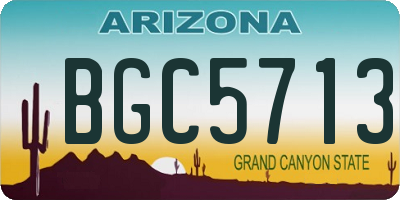 AZ license plate BGC5713