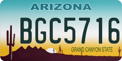 AZ license plate BGC5716