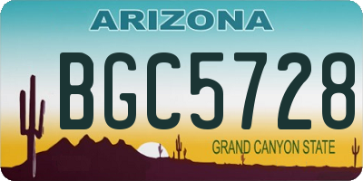AZ license plate BGC5728