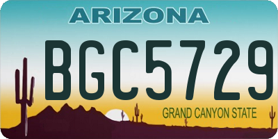 AZ license plate BGC5729