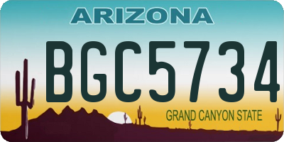AZ license plate BGC5734