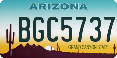 AZ license plate BGC5737