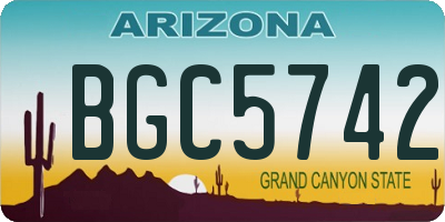 AZ license plate BGC5742