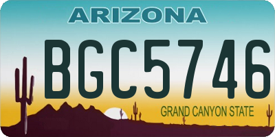 AZ license plate BGC5746