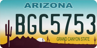 AZ license plate BGC5753