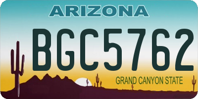 AZ license plate BGC5762