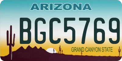 AZ license plate BGC5769
