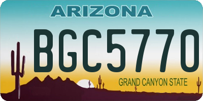 AZ license plate BGC5770