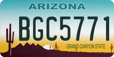 AZ license plate BGC5771