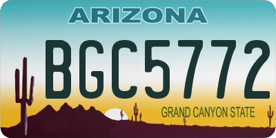 AZ license plate BGC5772