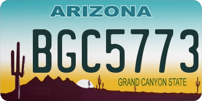 AZ license plate BGC5773