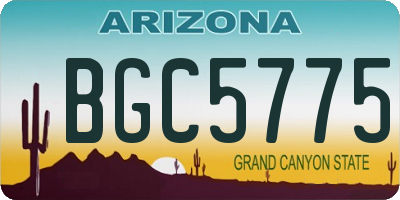 AZ license plate BGC5775