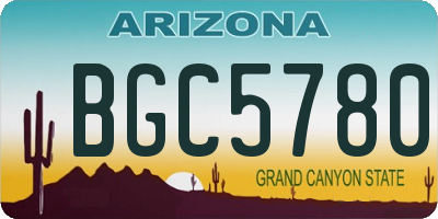 AZ license plate BGC5780
