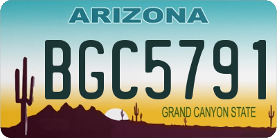 AZ license plate BGC5791