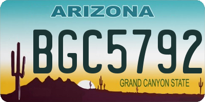AZ license plate BGC5792