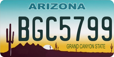 AZ license plate BGC5799