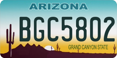AZ license plate BGC5802