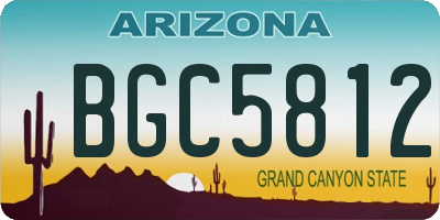 AZ license plate BGC5812