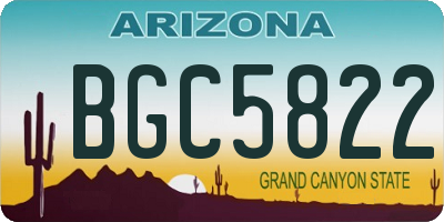 AZ license plate BGC5822