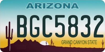 AZ license plate BGC5832