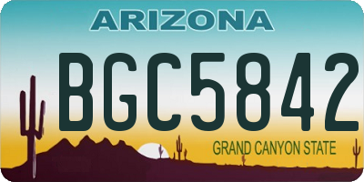 AZ license plate BGC5842