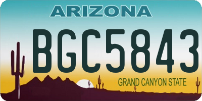 AZ license plate BGC5843