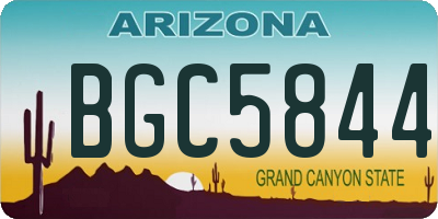 AZ license plate BGC5844