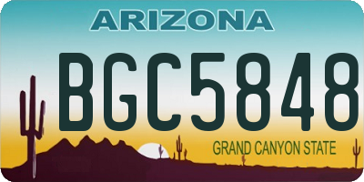 AZ license plate BGC5848